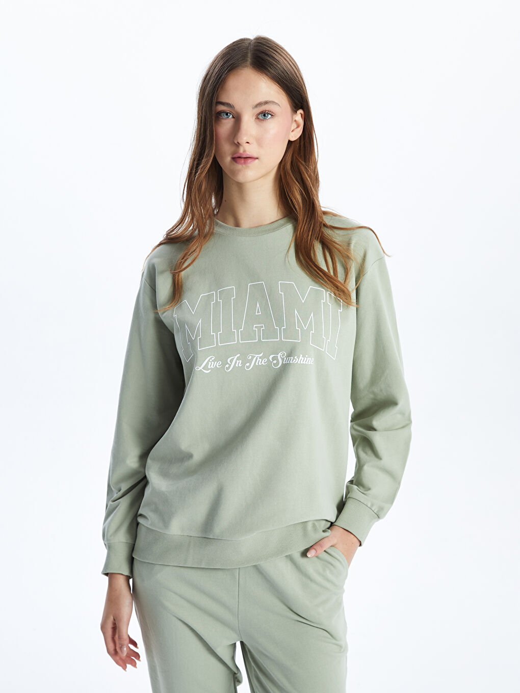 XSIDE Crew Neck Miami Printed Women's Sweatshirt -S59163Z8-Y0W