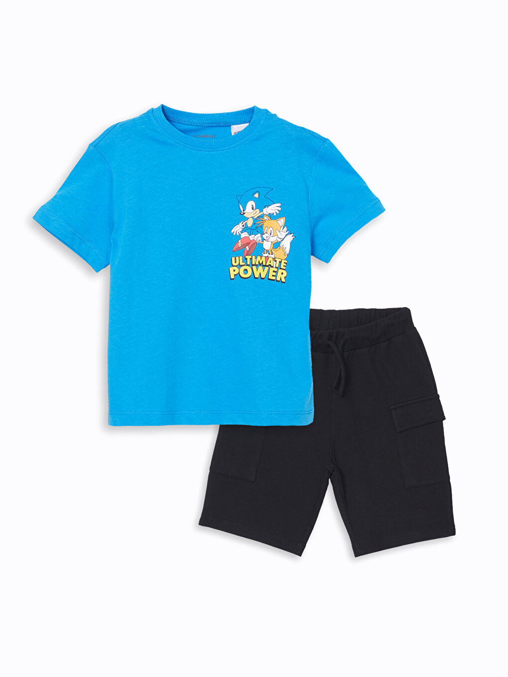 Crew Neck Sonic Printed Boys' T-Shirt and Shorts 2 Pack -S59170Z1-H8J