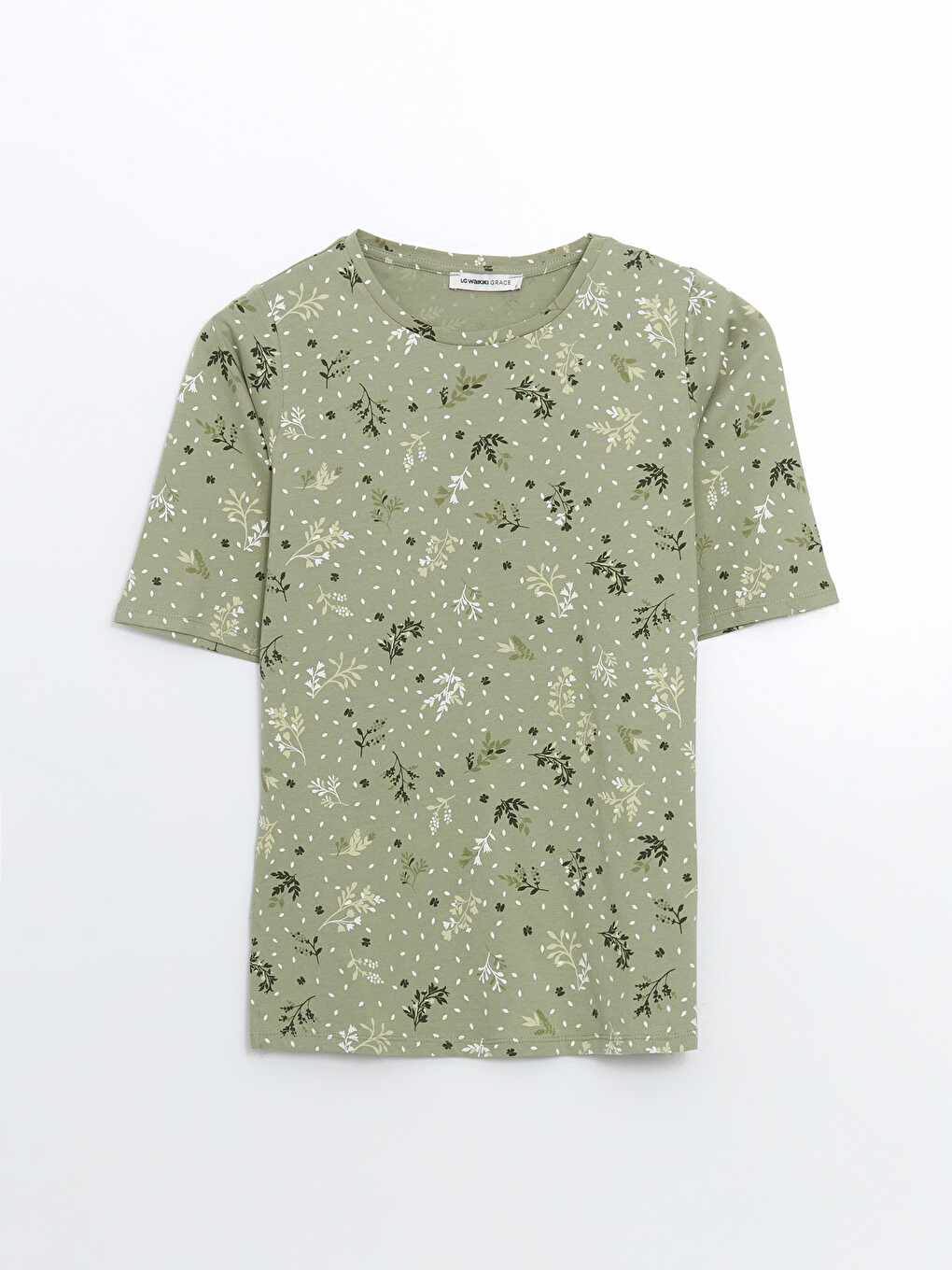Crew Neck Floral Women's T-shirt-4