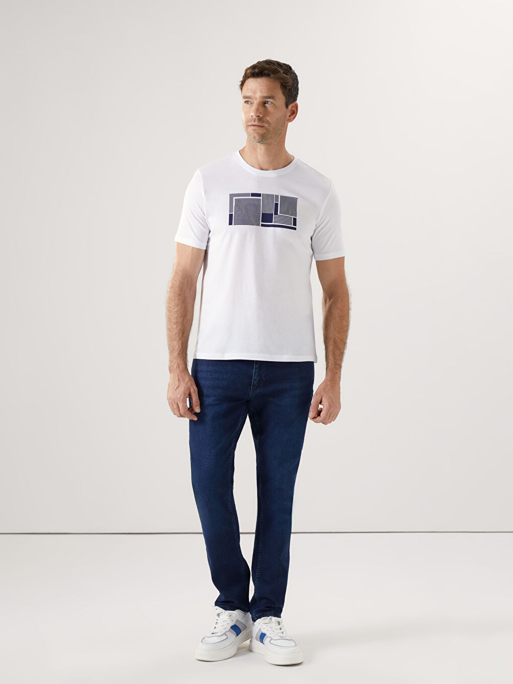Crew Neck Printed Jersey Men's T-Shirt -S59219Z8-Q6K
