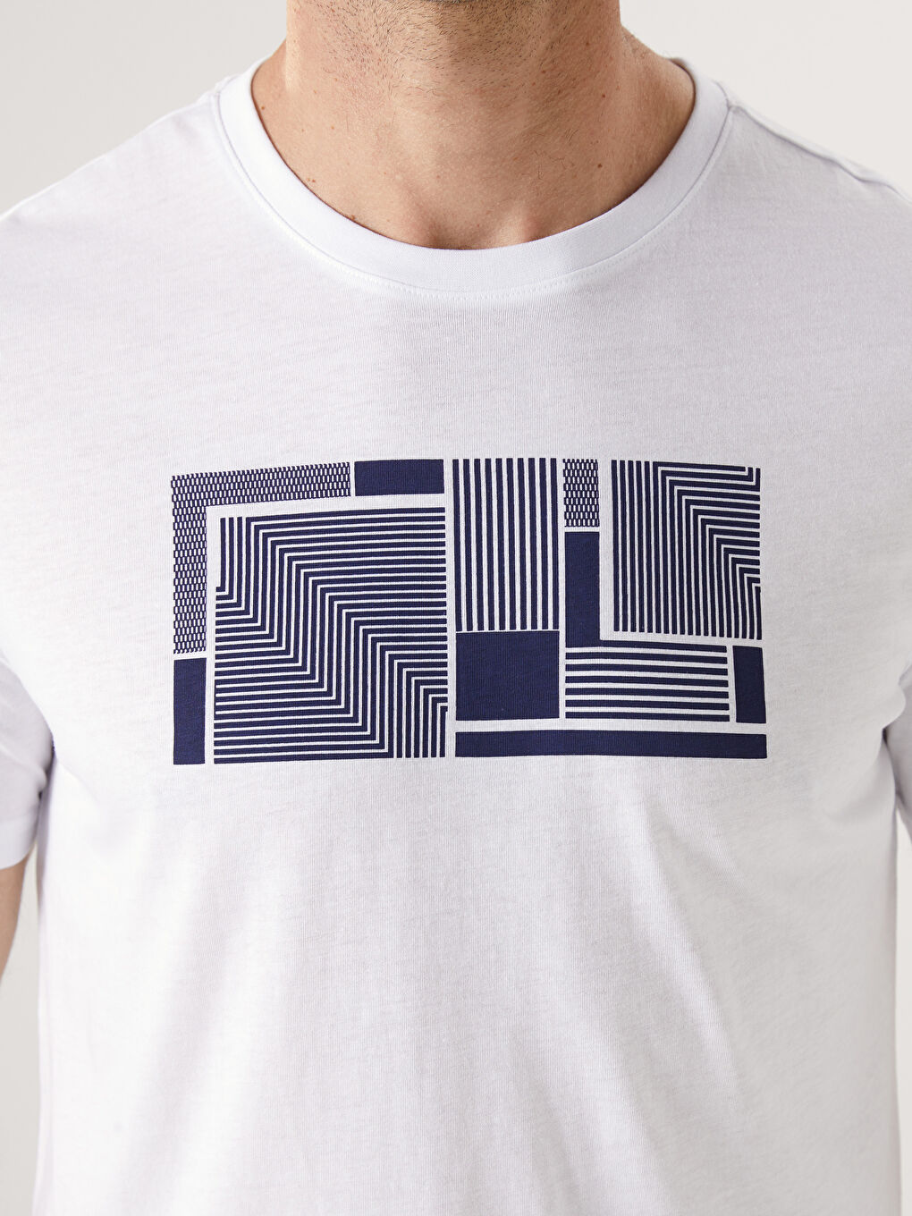 Crew Neck Printed Jersey Men's T-Shirt -S59219Z8-Q6K