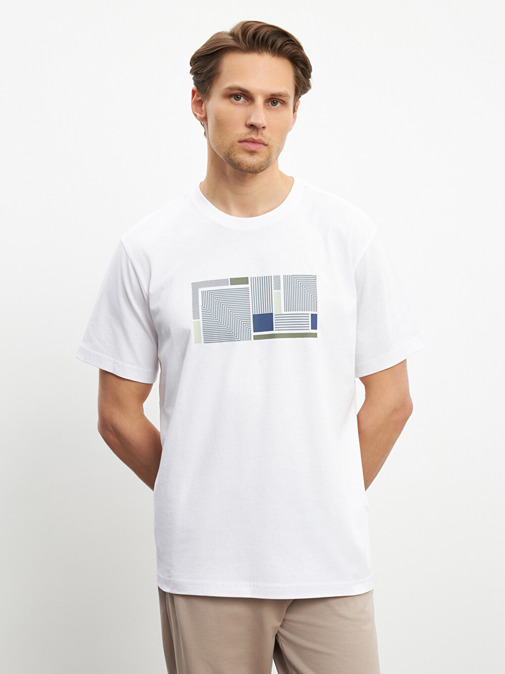 Crew Neck Printed Jersey Men's T-shirt