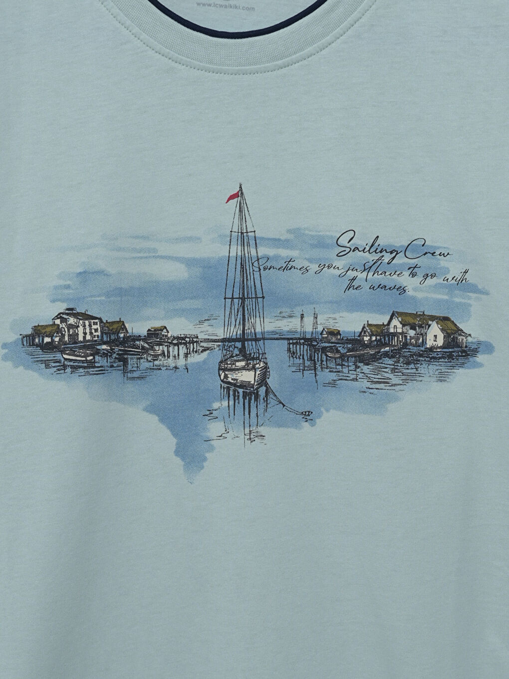 Crew Neck Short Sleeve Printed Combed Cotton Men's T-shirt -S59227Z8-SPB