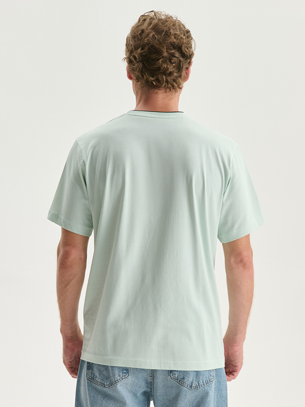 Crew Neck Short Sleeve Printed Combed Cotton Men's T-shirt-3