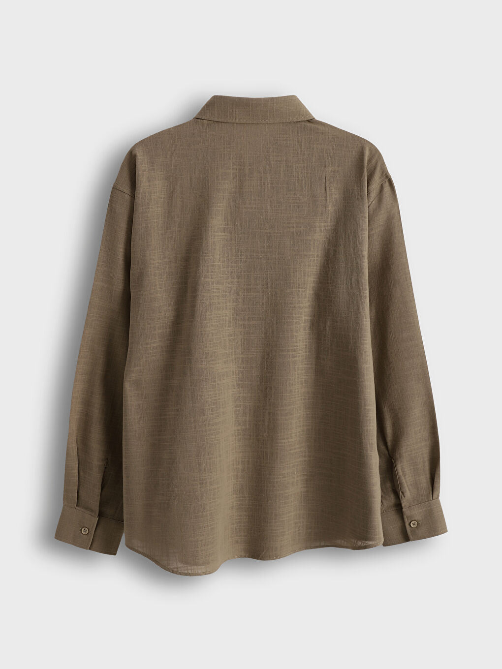 Regular Fit Long Sleeve Linen-Look Men's Shirt-10