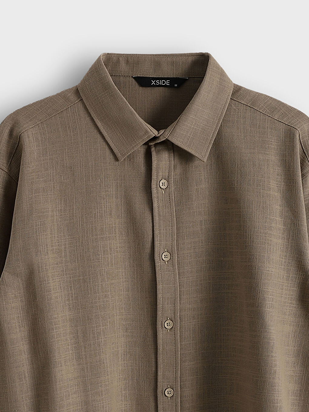 Regular Fit Long Sleeve Linen-Look Men's Shirt-12