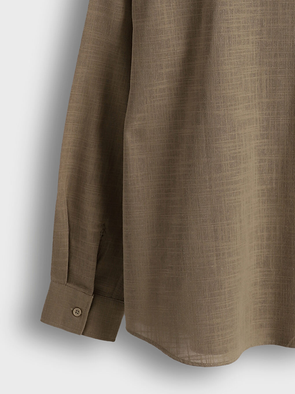 Regular Fit Long Sleeve Linen-Look Men's Shirt-14