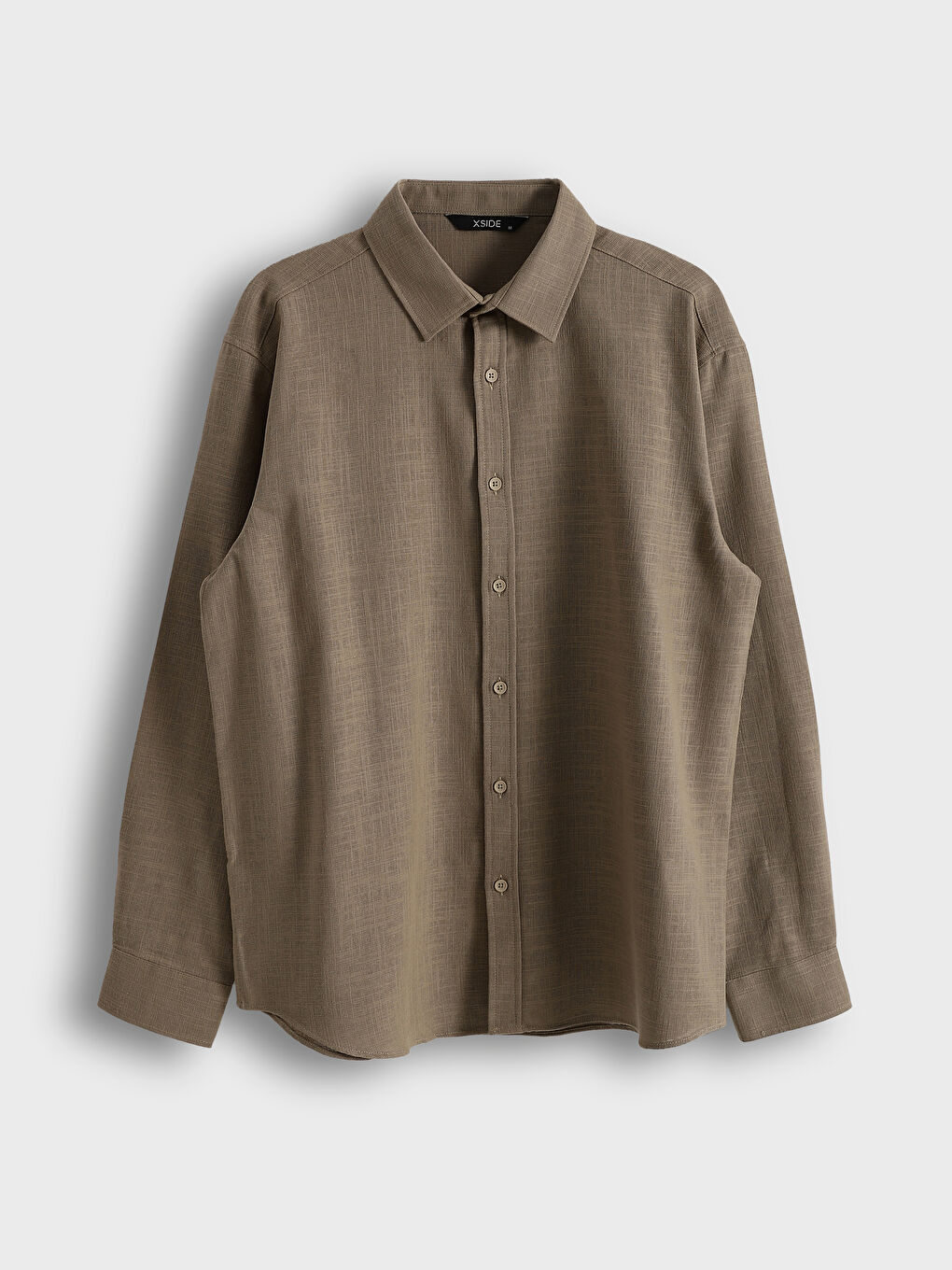Regular Fit Long Sleeve Linen-Look Men's Shirt-7