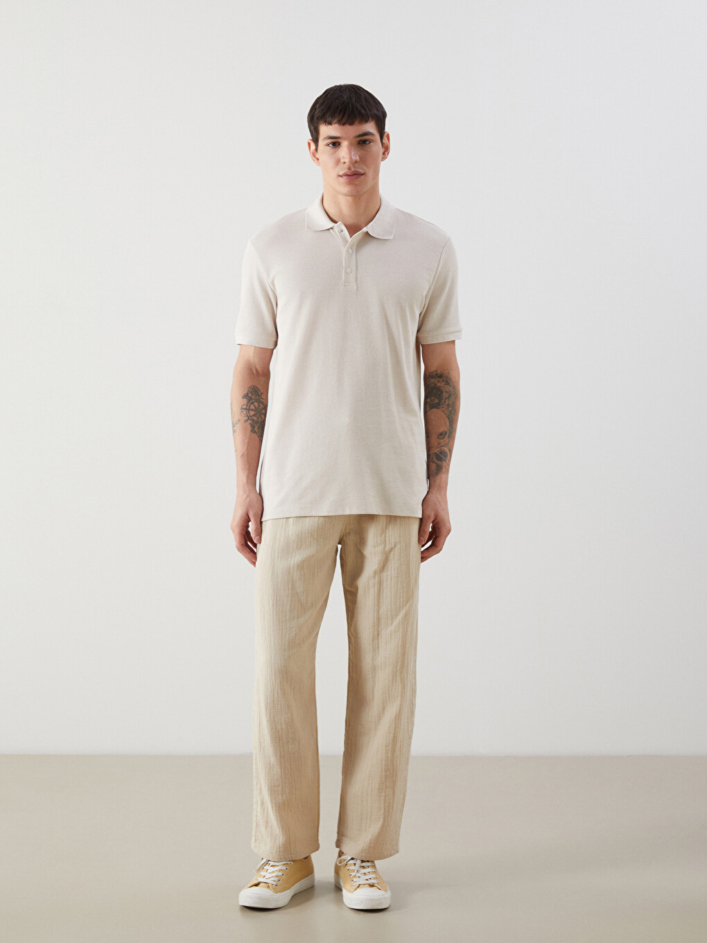 Loose Fit Muslin Drawstring Men's Trousers