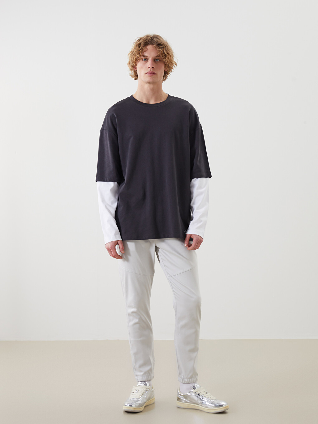 Gri Slim Fit Erkek Jogger Pantolon