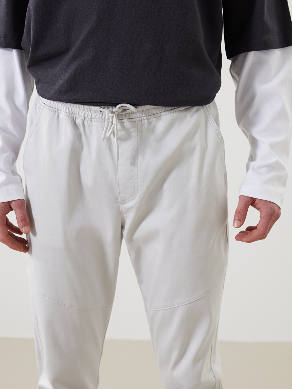 Gri Slim Fit Erkek Jogger Pantolon-2