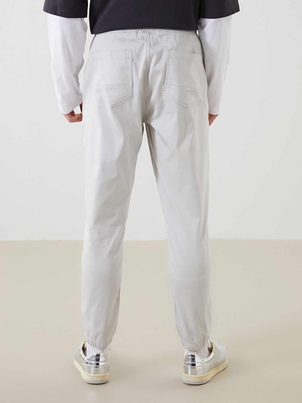 Gri Slim Fit Erkek Jogger Pantolon-3