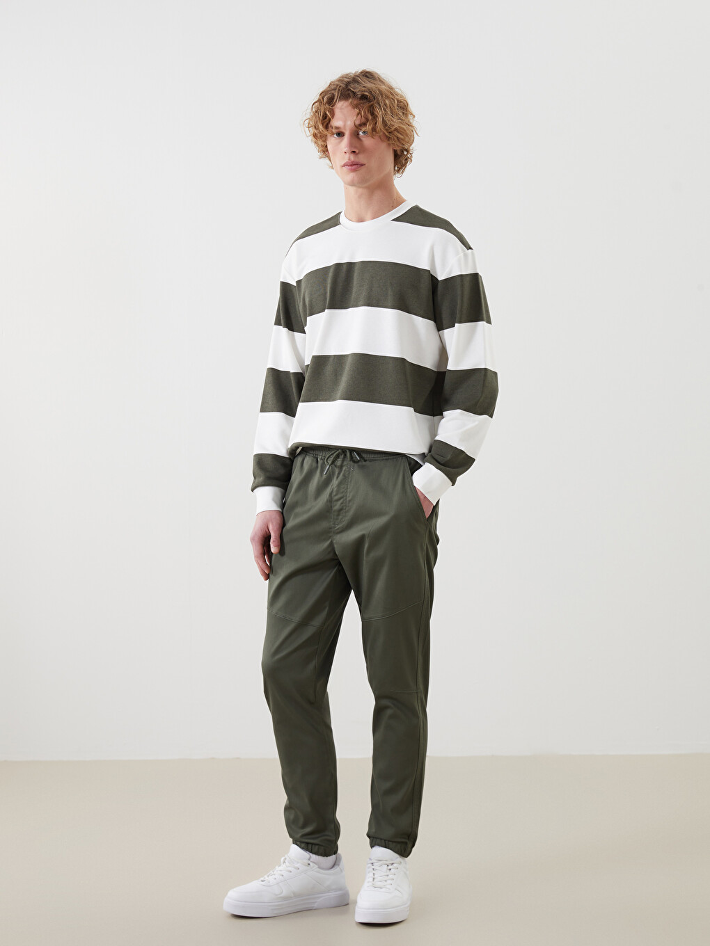 Haki Slim Fit Erkek Jogger Pantolon