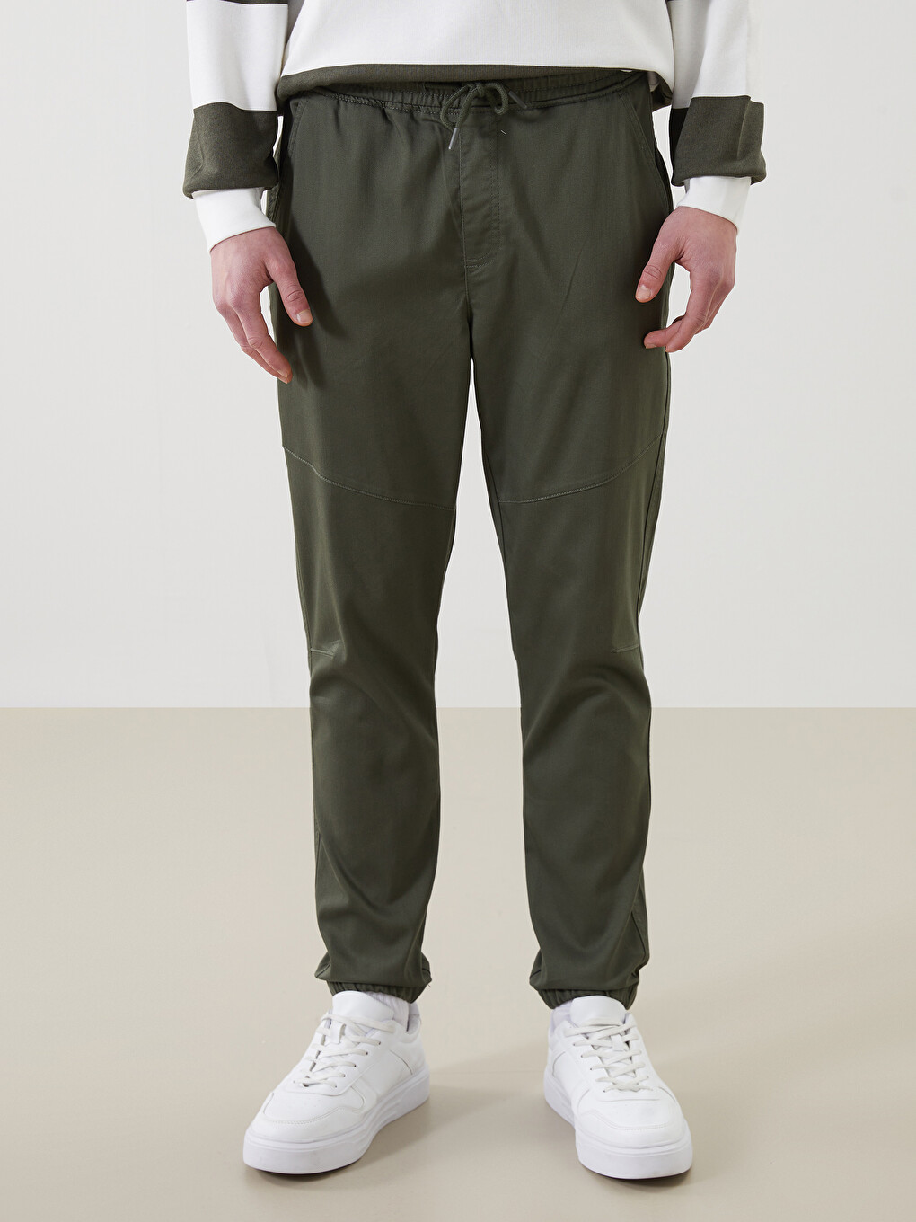Haki Slim Fit Erkek Jogger Pantolon-1