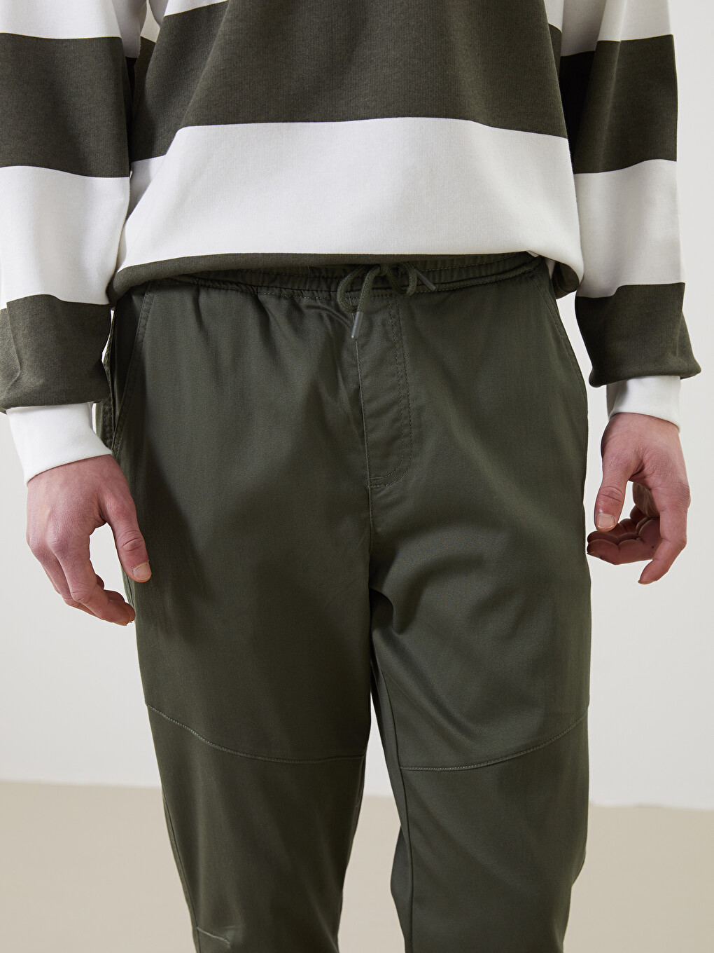 Haki Slim Fit Erkek Jogger Pantolon-2