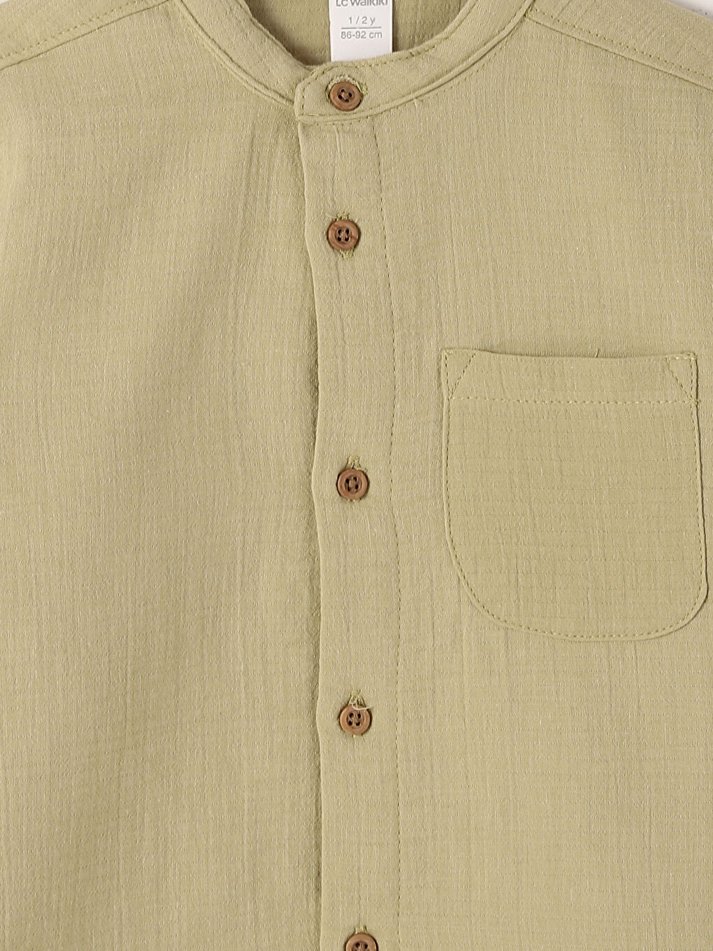 Grandad Collar Basic Boys' Shirt -S59257Z1-FHW