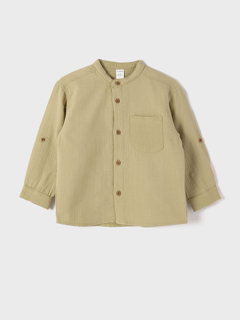 Grandad Collar Basic Boys' Shirt -S59257Z1-FHW