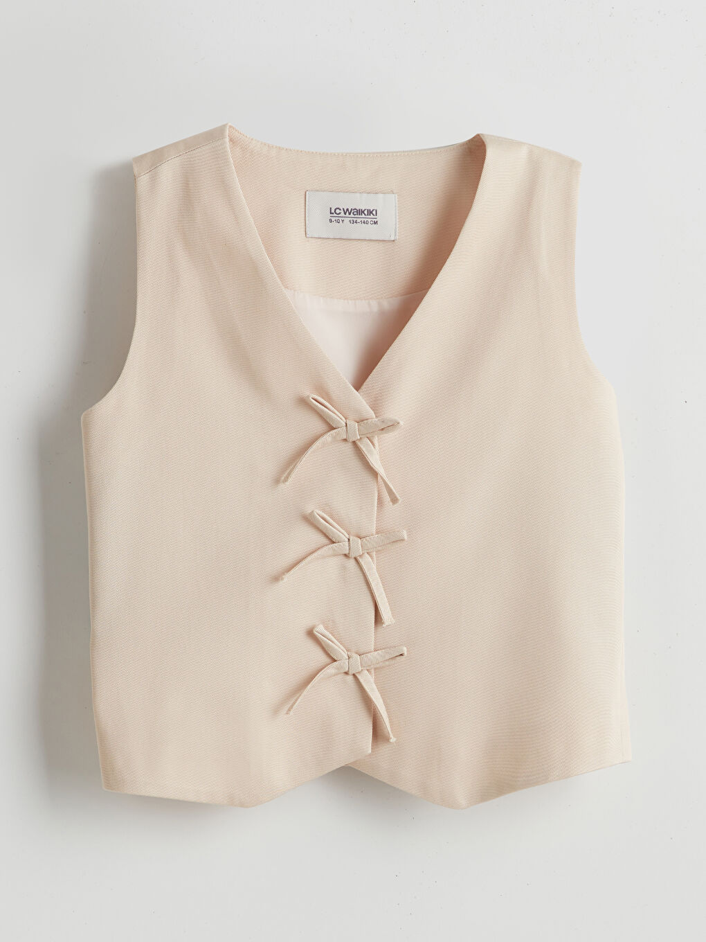 Bow Detail Young Girl Classic Waistcoat -S59267Z4-RMT