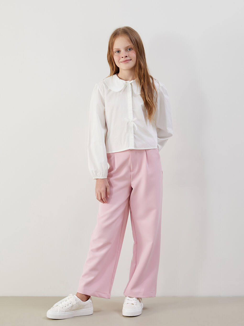 Girls' Trousers with Adjustable Elastic Waist -S59304Z4-YU0