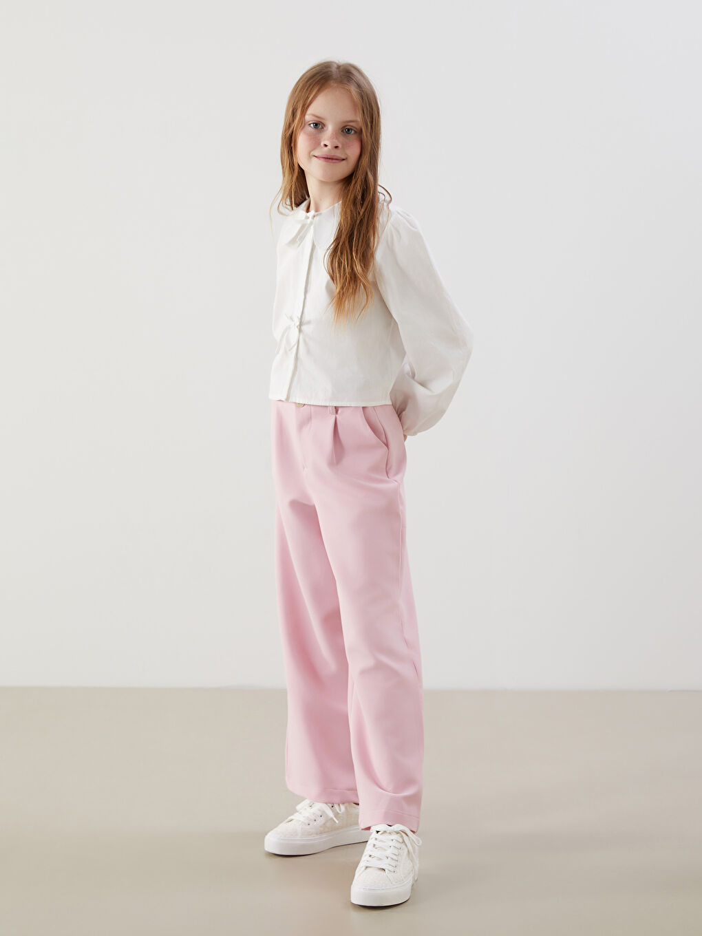 Girls' Trousers with Adjustable Elastic Waist -S59304Z4-YU0