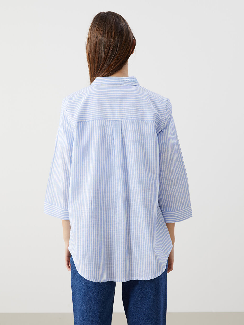 Striped Poplin Women's Shirt -S59307Z8-LEN