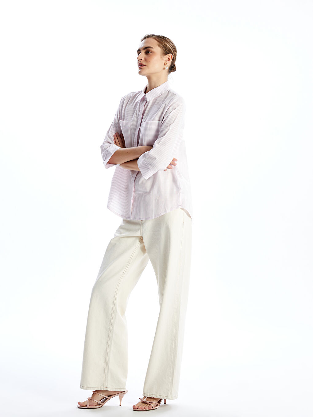 Striped Poplin Women's Shirt -S59307Z8-LGL