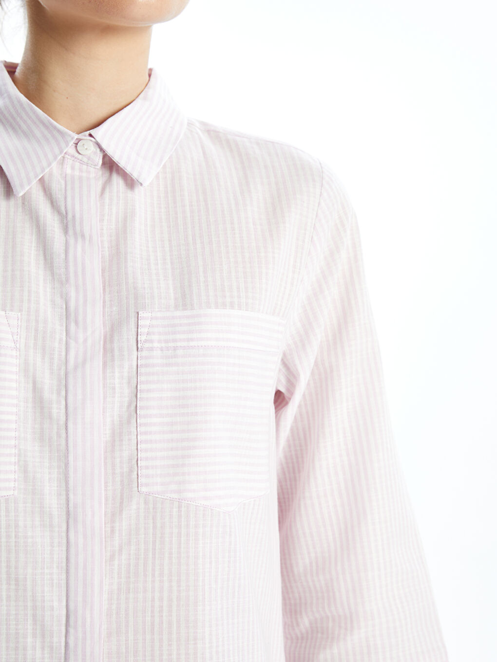 Striped Poplin Women's Shirt -S59307Z8-LGL