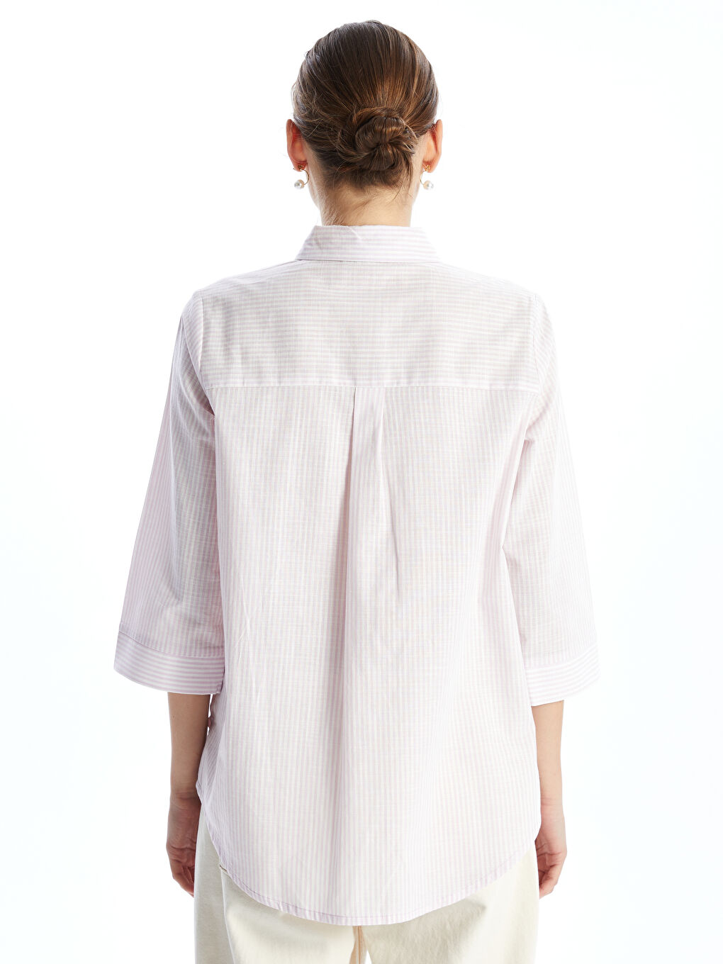 Striped Poplin Women's Shirt -S59307Z8-LGL