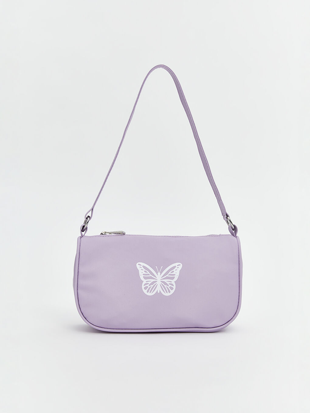 Lila Kelebek Baskılı Kız Çocuk Baget Çanta