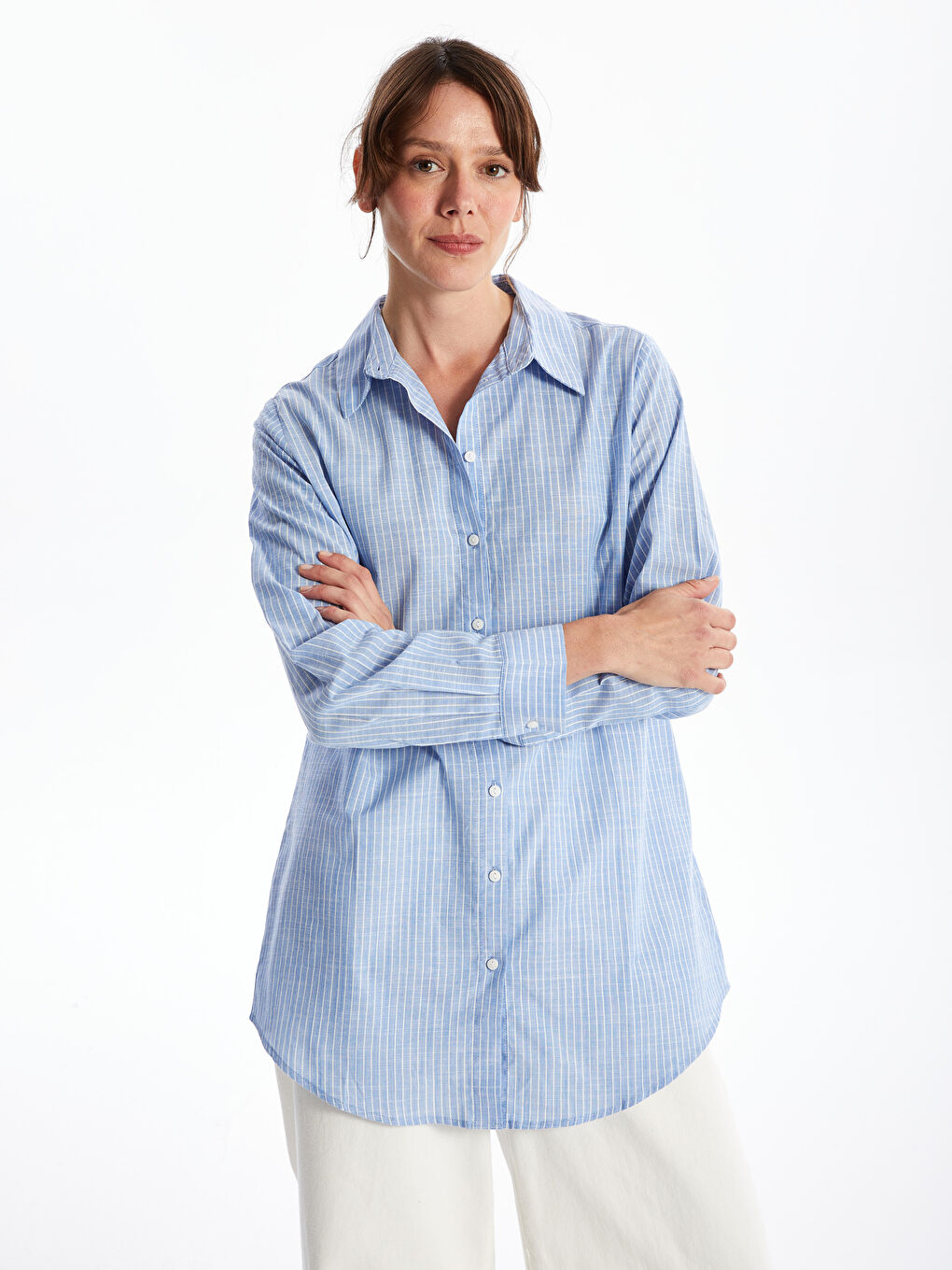 LC Waikiki Striped Women's Shirt Tunic -S59316Z8-LGB