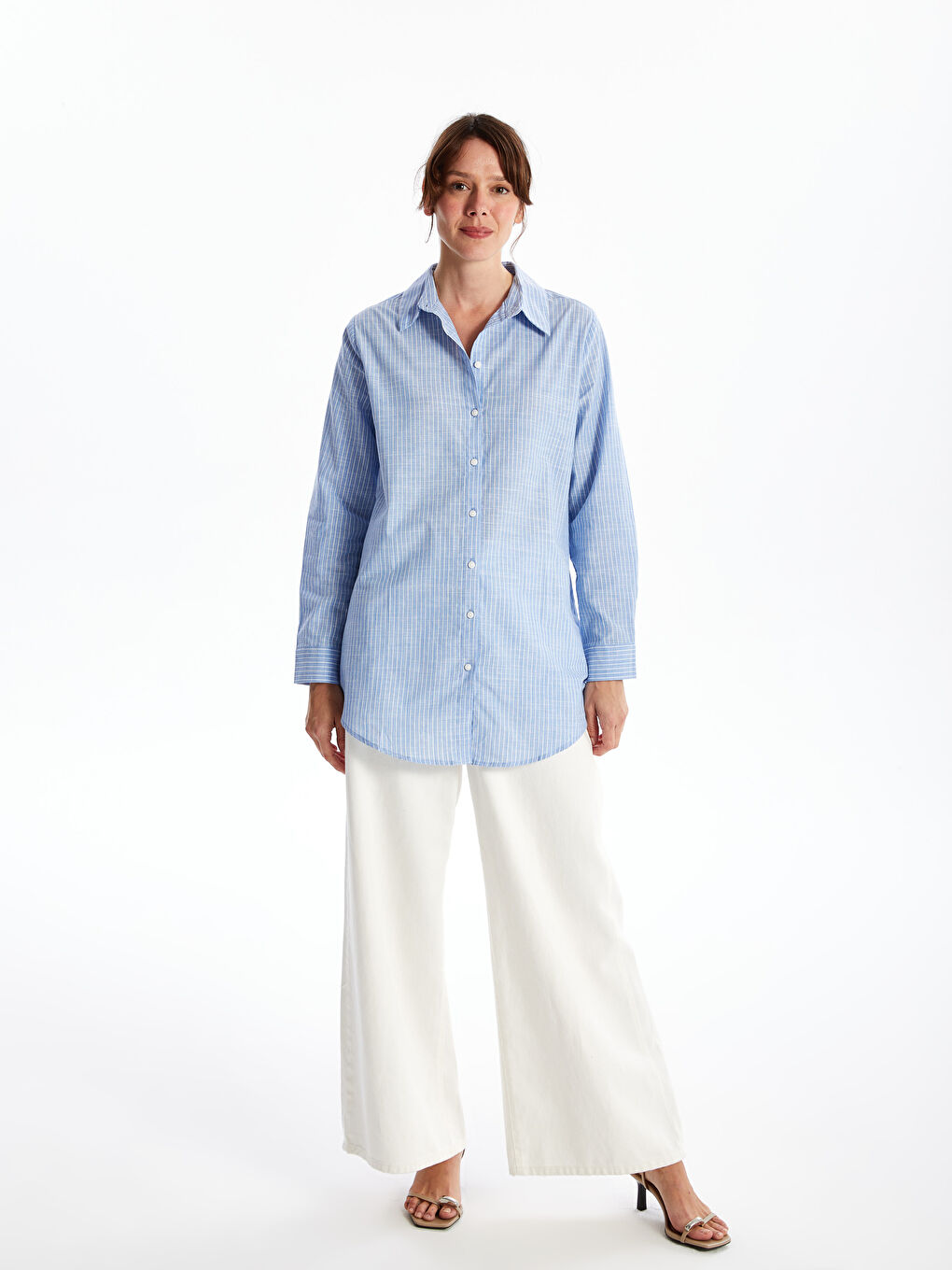 LC Waikiki Striped Women's Shirt Tunic -S59316Z8-LGB