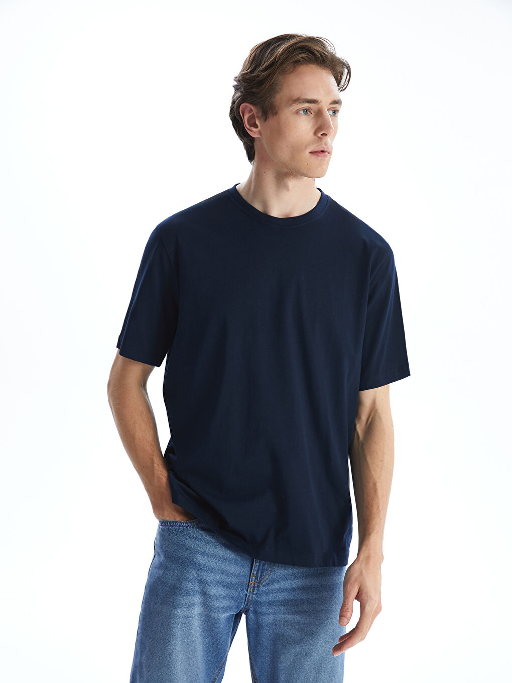T-shirt pour Hommes en Jersey à Col Rond