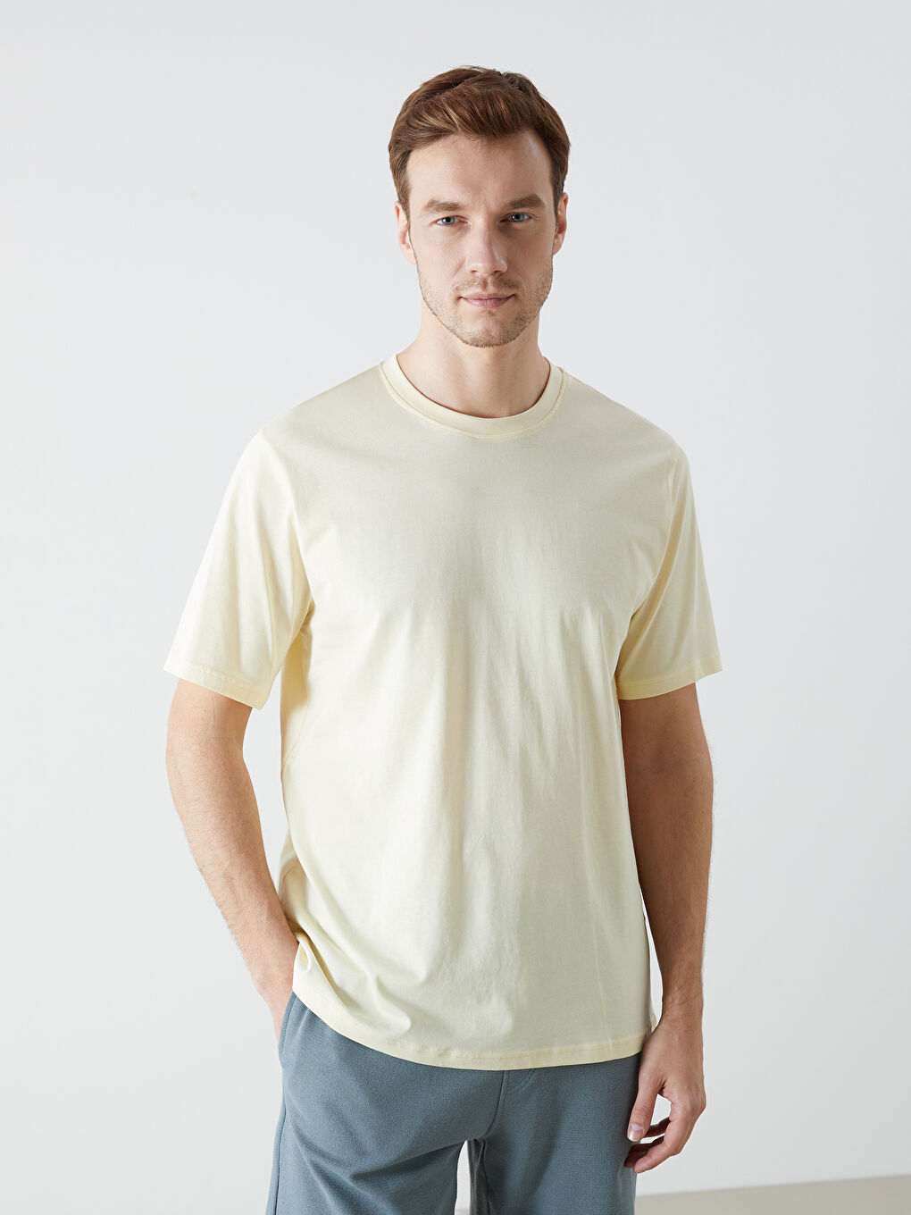 T-shirt pour Hommes en Jersey à Col Rond