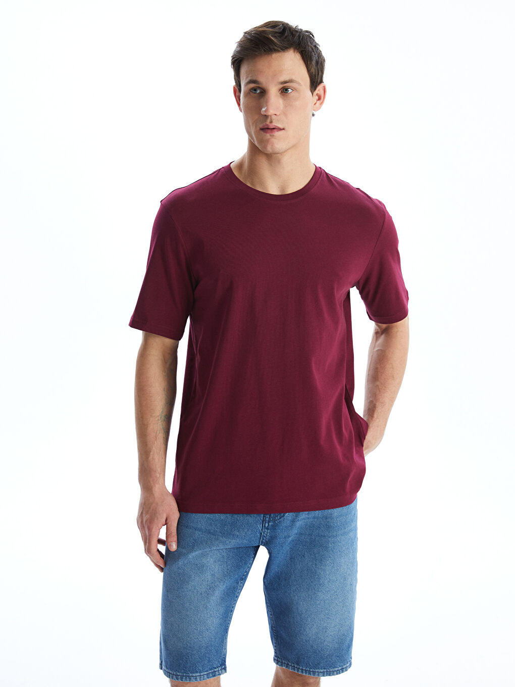 T-shirt pour Hommes en Jersey à Col Rond