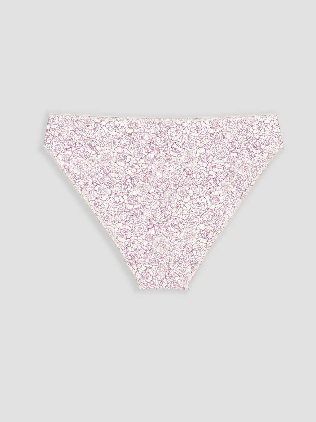 Ekru Çiçekli Bikini Külot-1