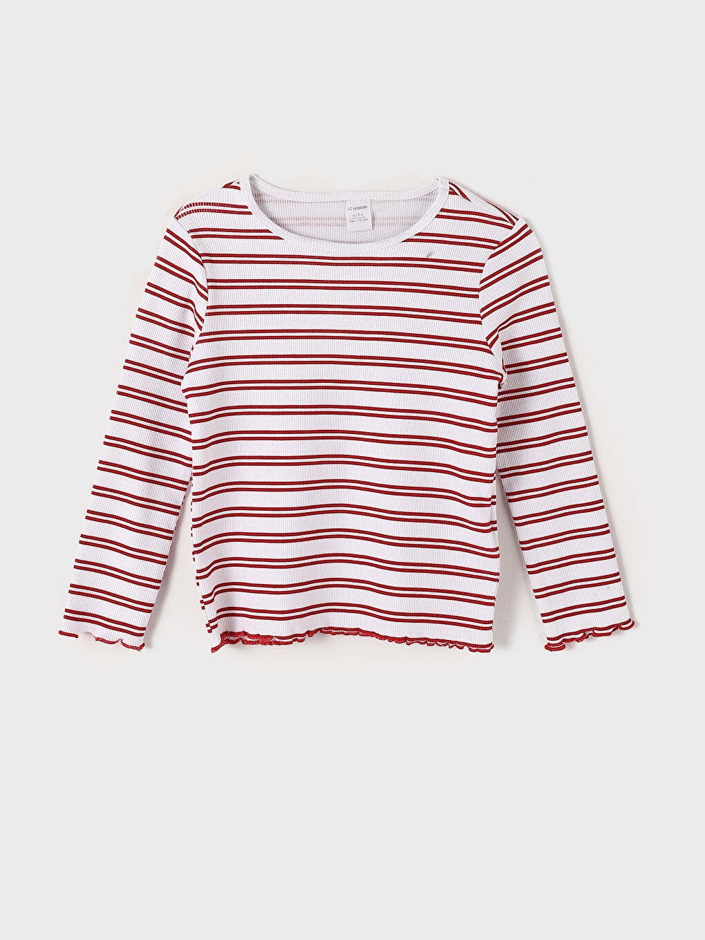 Crew Neck Striped Long Sleeve Girls' T-Shirt -S59387Z1-E48