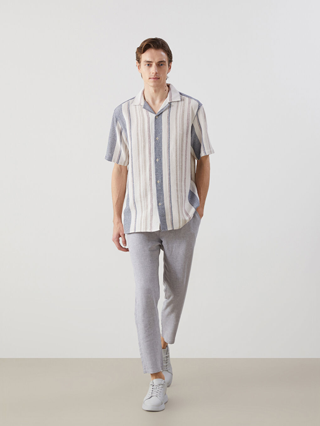 LCW Vision Pantalon homme coupe slim en lin mélangé -S59398Z8-CUZ