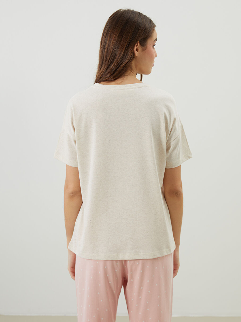 LCW DREAM Crew Neck Printed Women's Pyjama Top -S59410Z8-DCY