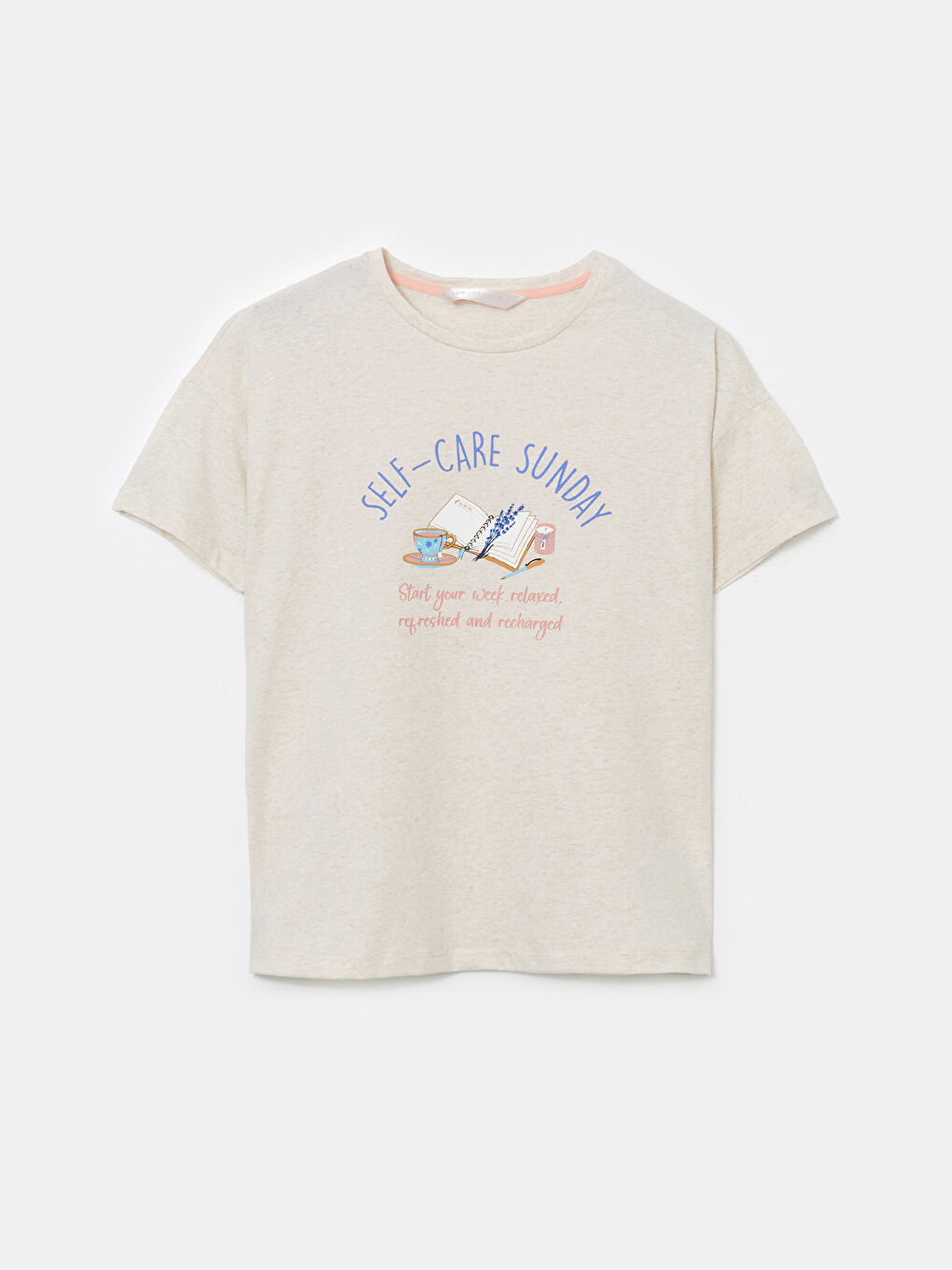LCW DREAM Crew Neck Printed Women's Pyjama Top -S59410Z8-DCY