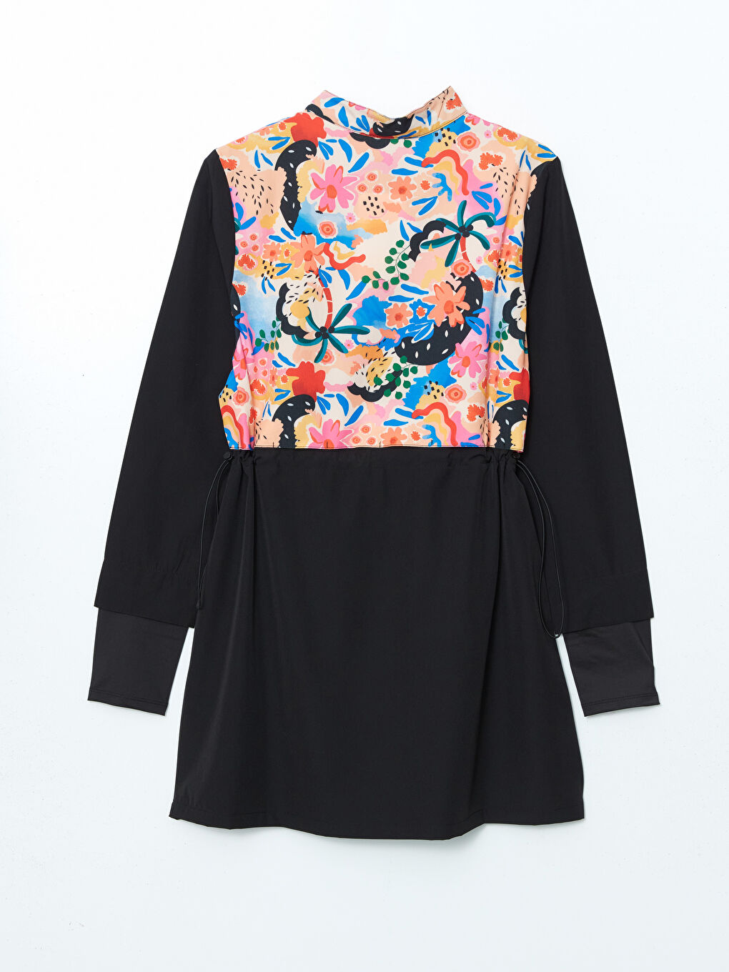 Karışık Kolej Yaka Desenli Kadın Tesettür Mayo Üst-1