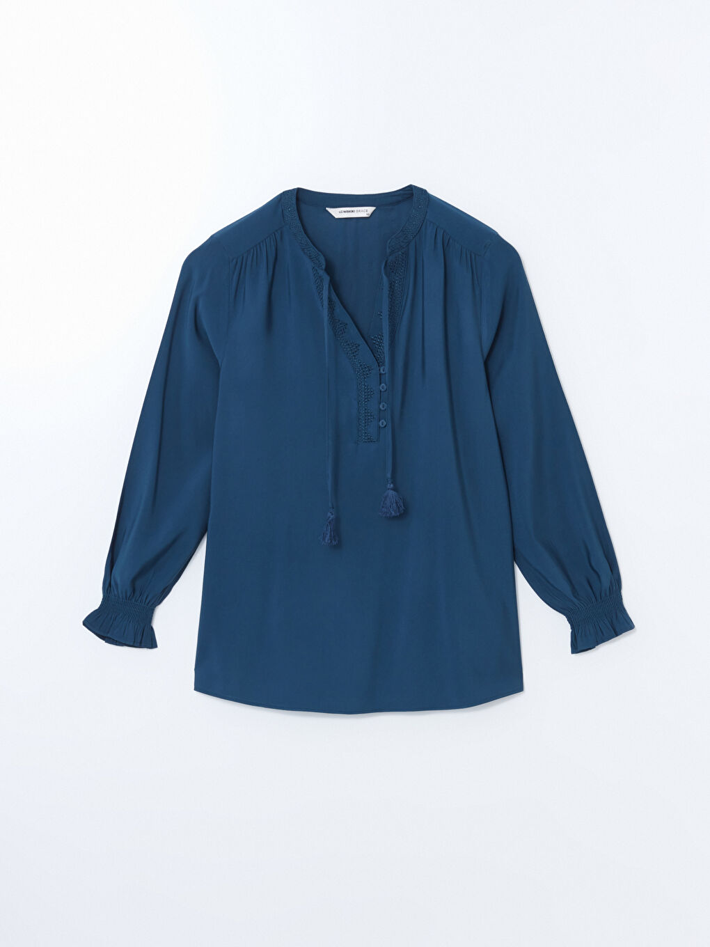 LCW Grace Bluza za Žene sa Kragnom na Vezanje i Vezom -S59435Z8-HSD