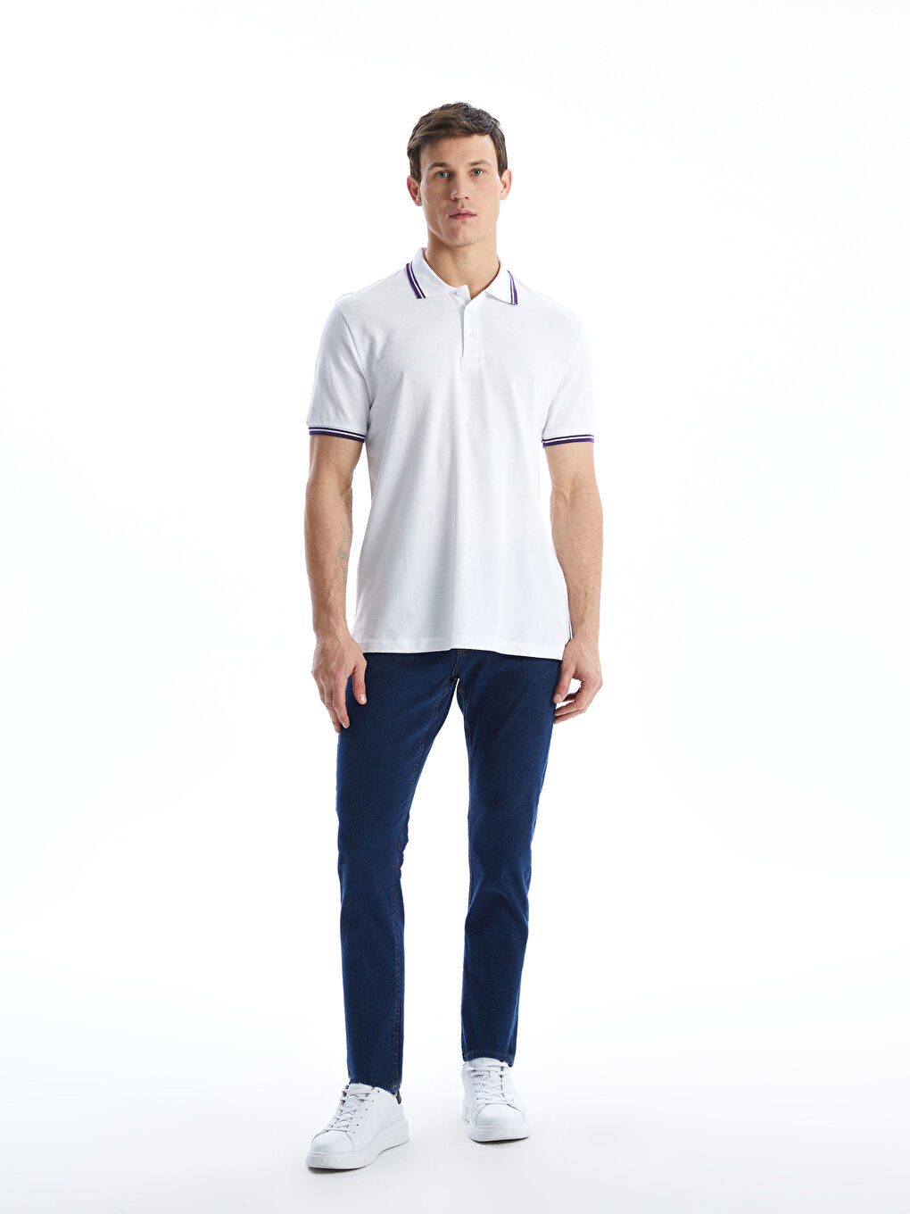 Polo Neck Short Sleeve Pique Men's T-Shirt-1