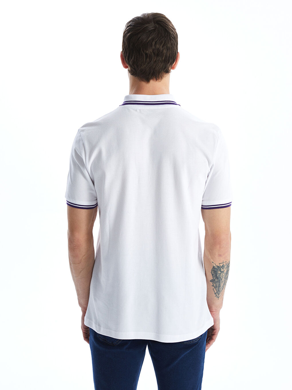 Polo Neck Short Sleeve Pique Men's T-Shirt-3