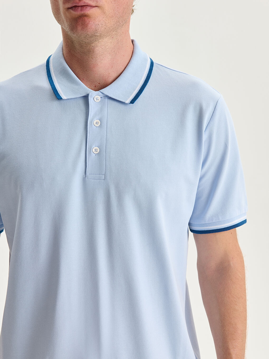 تي شيرت بياقة بولو كم قصير بيكيه للرجال-2