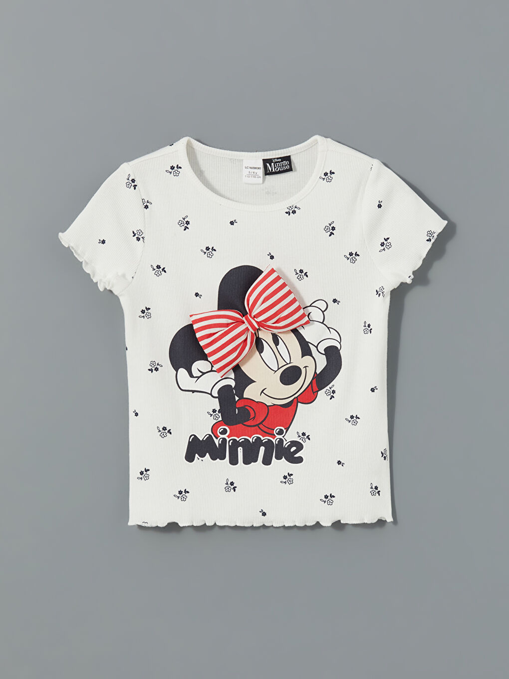 Crew Neck Minnie Mouse Printed Knitted Baby Girls' Blouse -S59441Z1-LRA