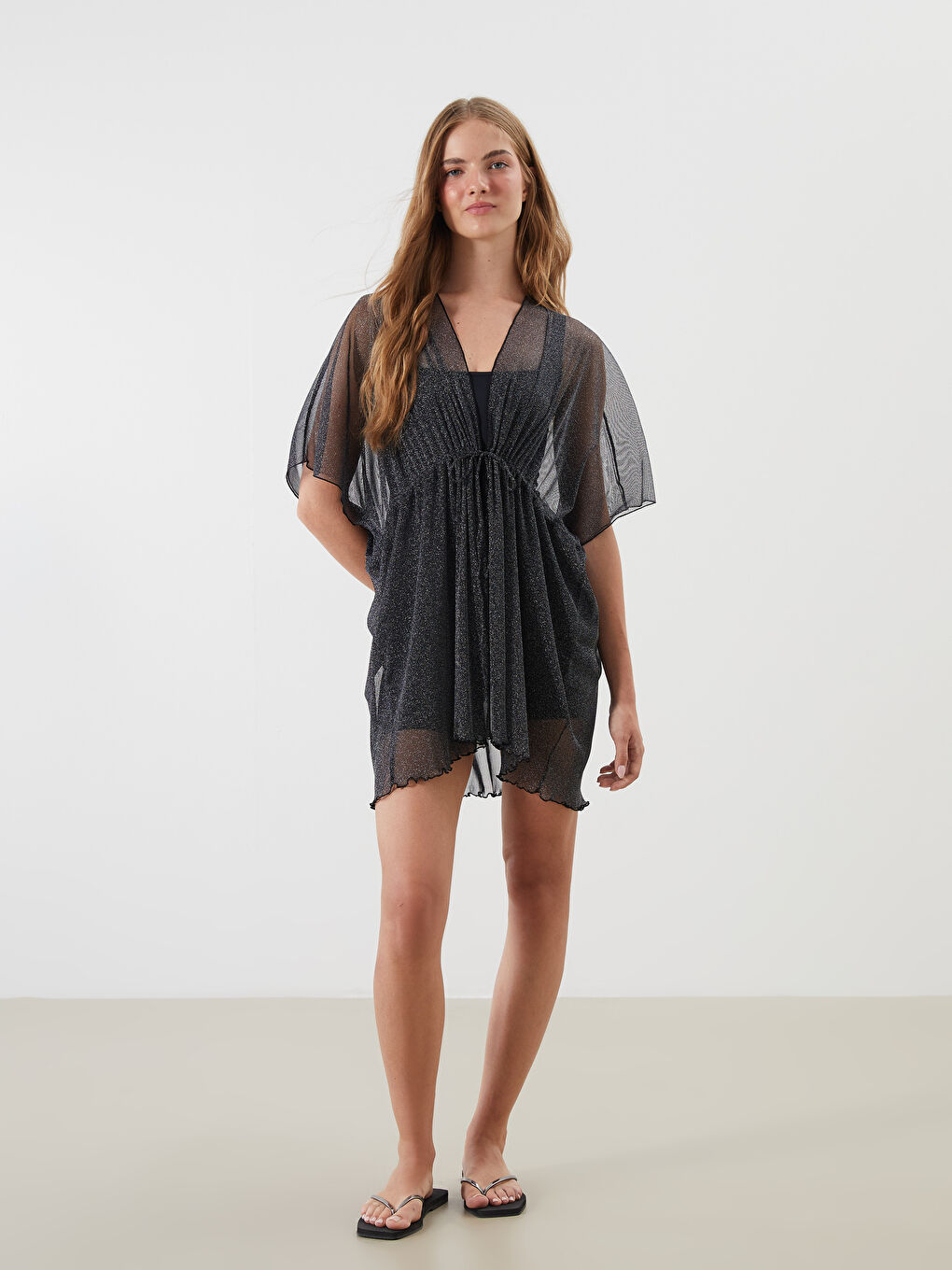 LCW DREAM Šal kragna Sjajni izgled Ženski Kimono -S59449Z8-SLQ