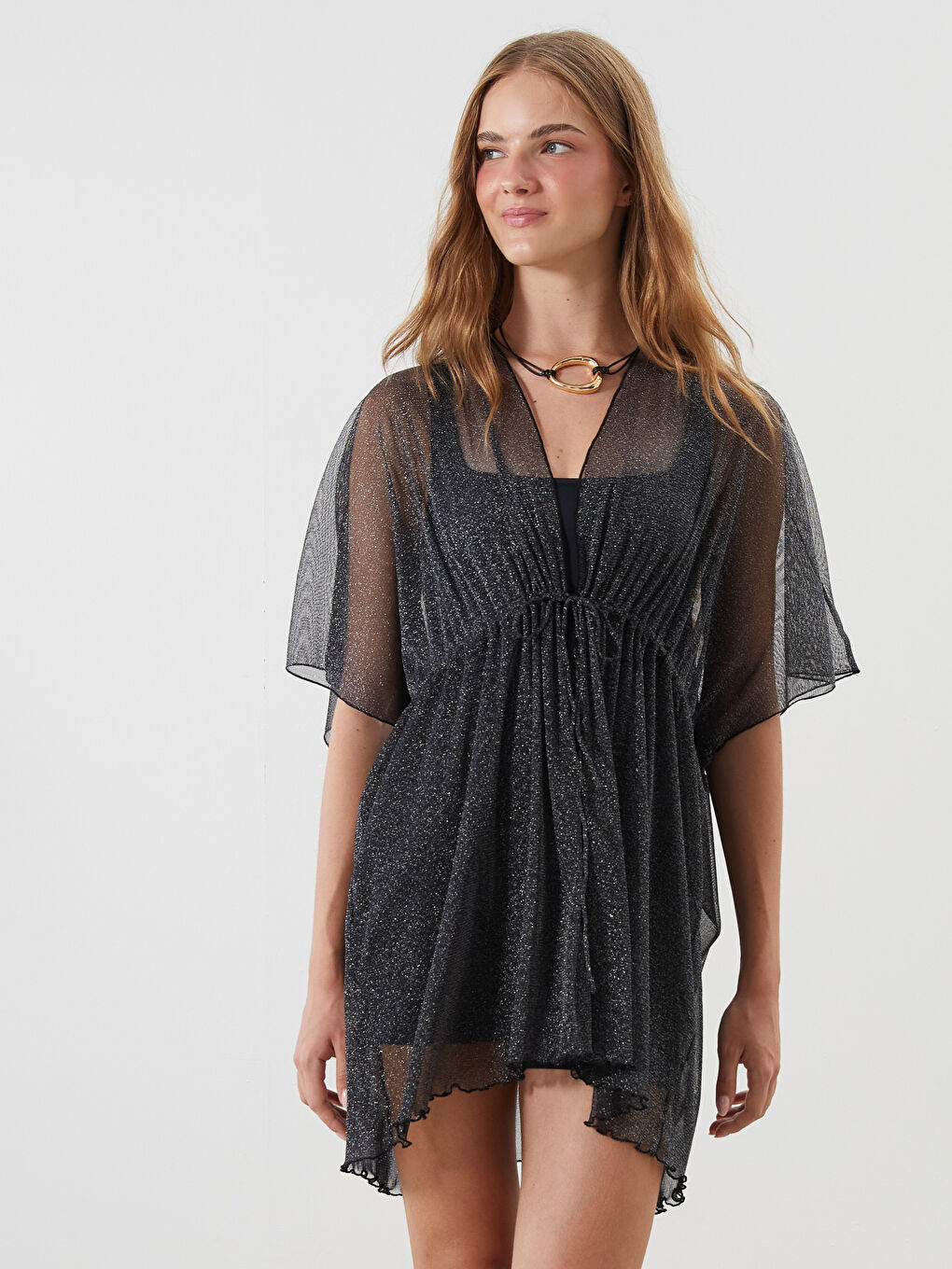 LCW DREAM Šal kragna Sjajni izgled Ženski Kimono -S59449Z8-SLQ