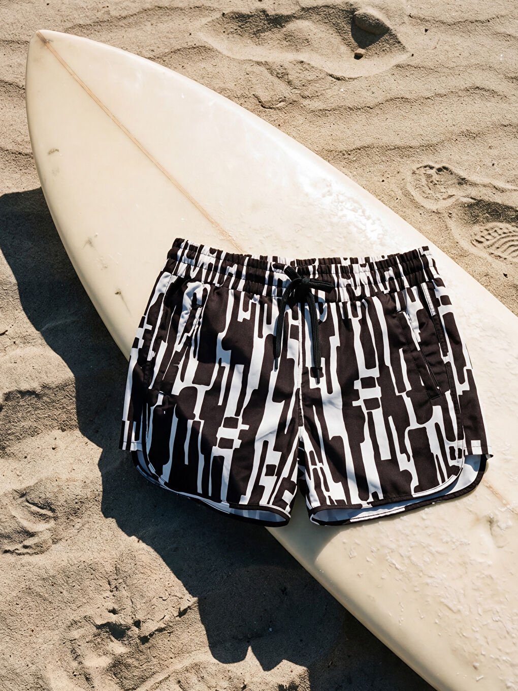 Shorts de Bain à Motifs avec Taille Élastiquée pour Femmes
