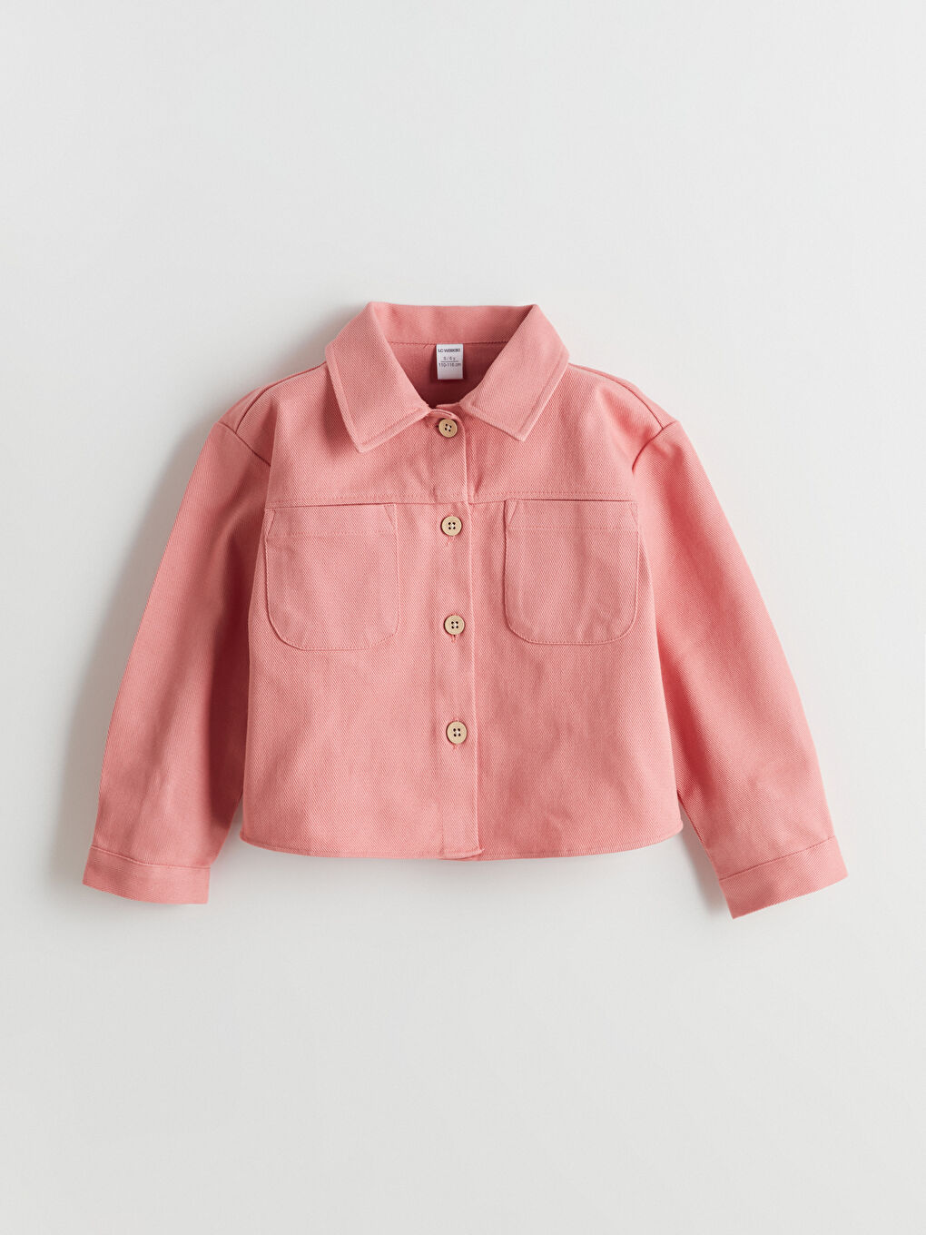 Buttoned Shirt Collar Basic Girls Jacket -S59466Z1-FGV