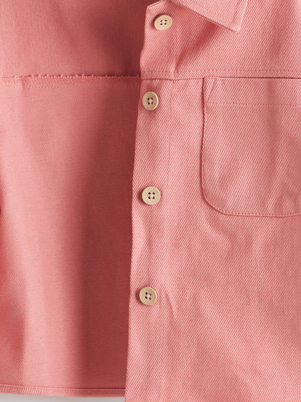 Buttoned Shirt Collar Basic Girls Jacket -S59466Z1-FGV